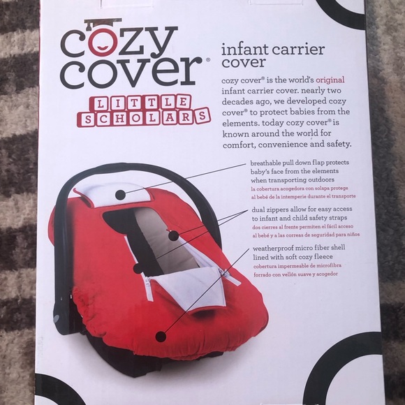 Cozy Cover Little Scholars Infant Carrier Cover New Color Red - Picture 2 of 7